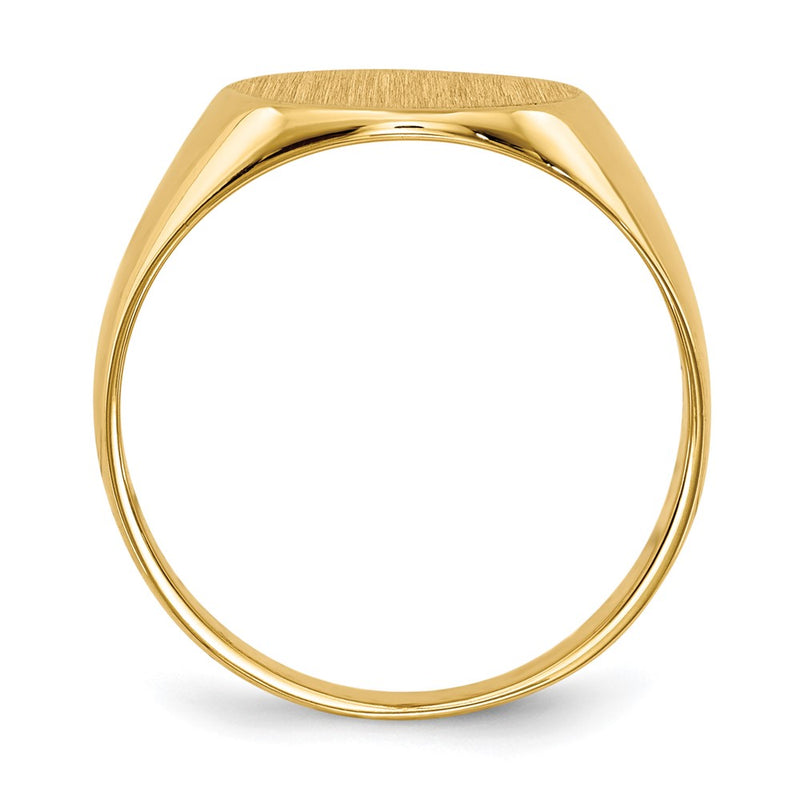 14K Yellow Gold 10.5x11.0mm Closed Back Signet Ring