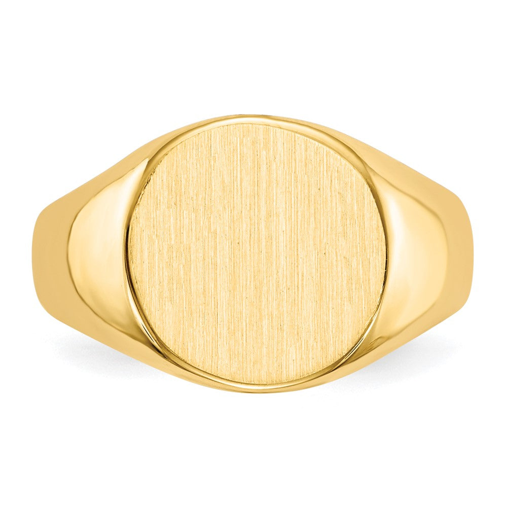 14K Yellow Gold 10.5x11.0mm Closed Back Signet Ring