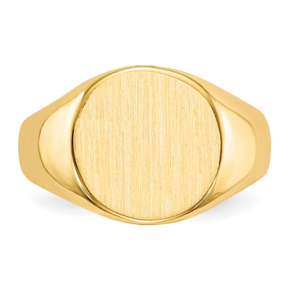14K Yellow Gold 10.5x11.0mm Closed Back Signet Ring