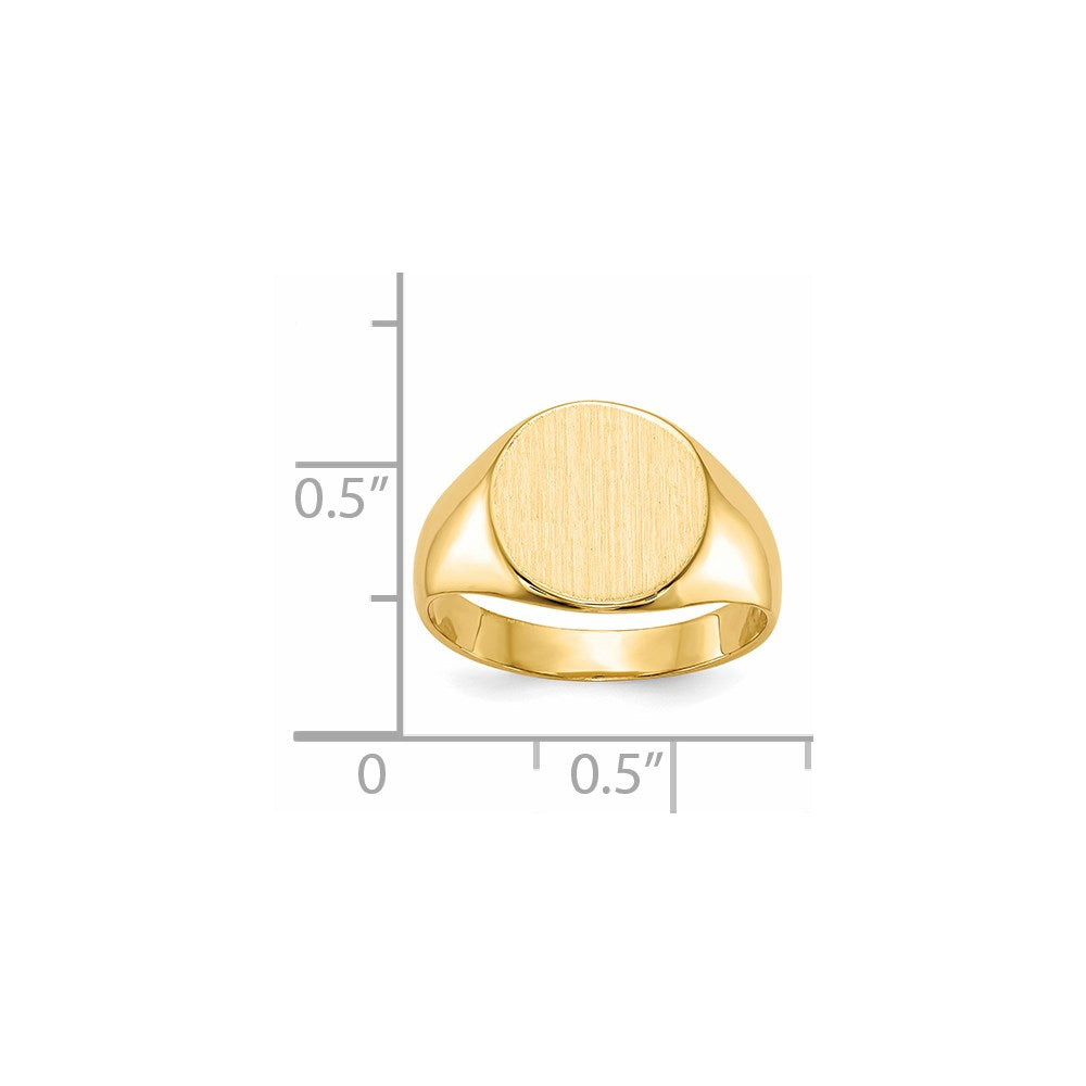 14K Yellow Gold 10.5x11.0mm Closed Back Signet Ring