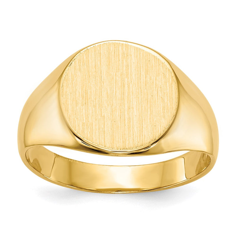 14K Yellow Gold 10.5x11.0mm Closed Back Signet Ring
