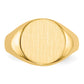 14K Yellow Gold 11.5x12.0mm Closed Back Signet Ring