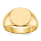 14K Yellow Gold 12.5x13.5mm Closed Back Mens Signet Ring