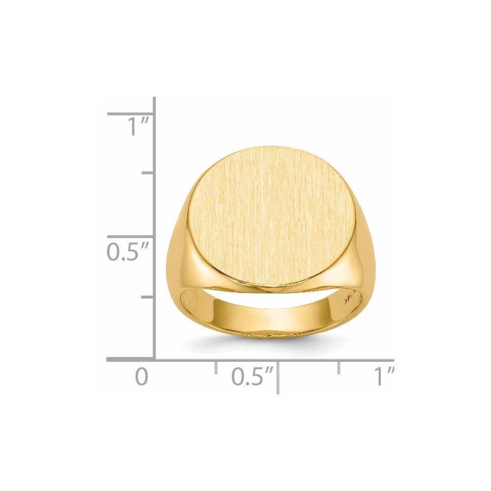 14K Yellow Gold 17.5x18.0mm Closed Back Men's Signet Ring