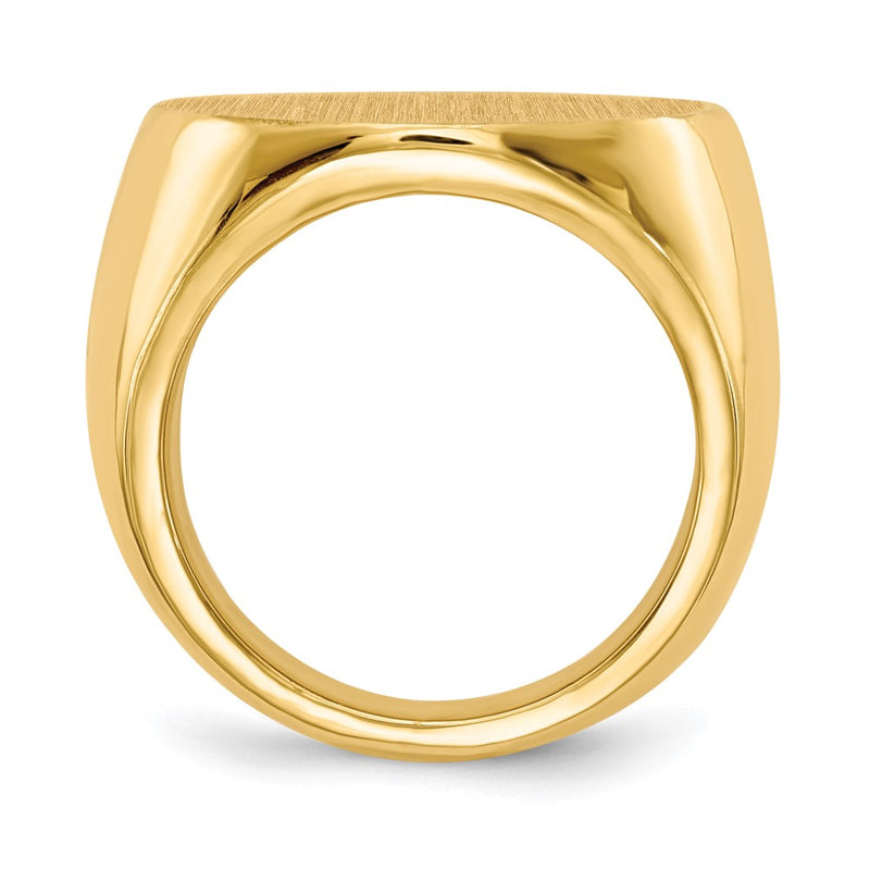 14K Yellow Gold 21.0x21.5mm Closed Back Mens Signet Ring