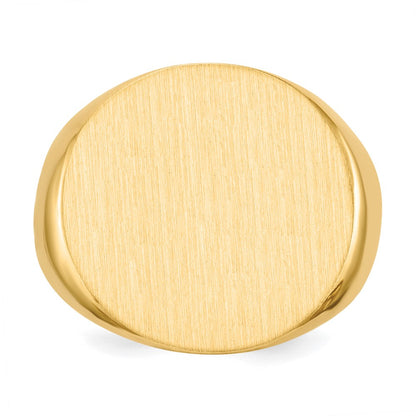 14K Yellow Gold 21.0x21.5mm Closed Back Mens Signet Ring