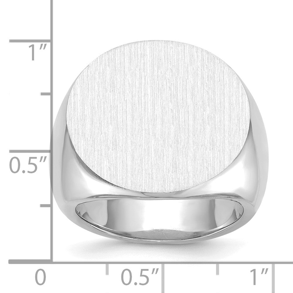 14K White Gold 20.5x21.0mm Closed Back Men's Signet Ring