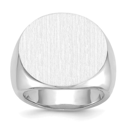 14K White Gold 20.5x21.0mm Closed Back Men's Signet Ring