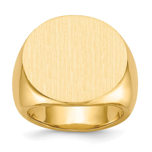 14K Yellow Gold 21.0x21.5mm Closed Back Mens Signet Ring
