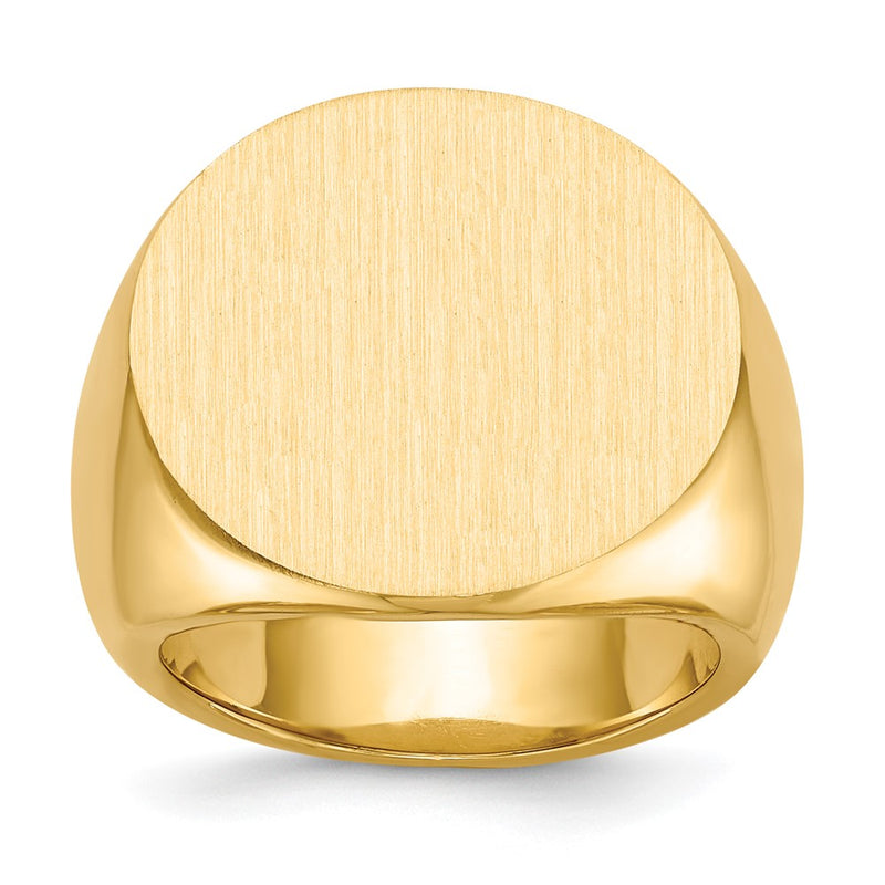 14K Yellow Gold 21.0x21.5mm Closed Back Mens Signet Ring