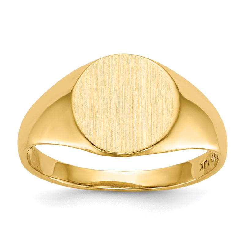 14K Yellow Gold 9.5x10.0mm Open Back Signet Ring