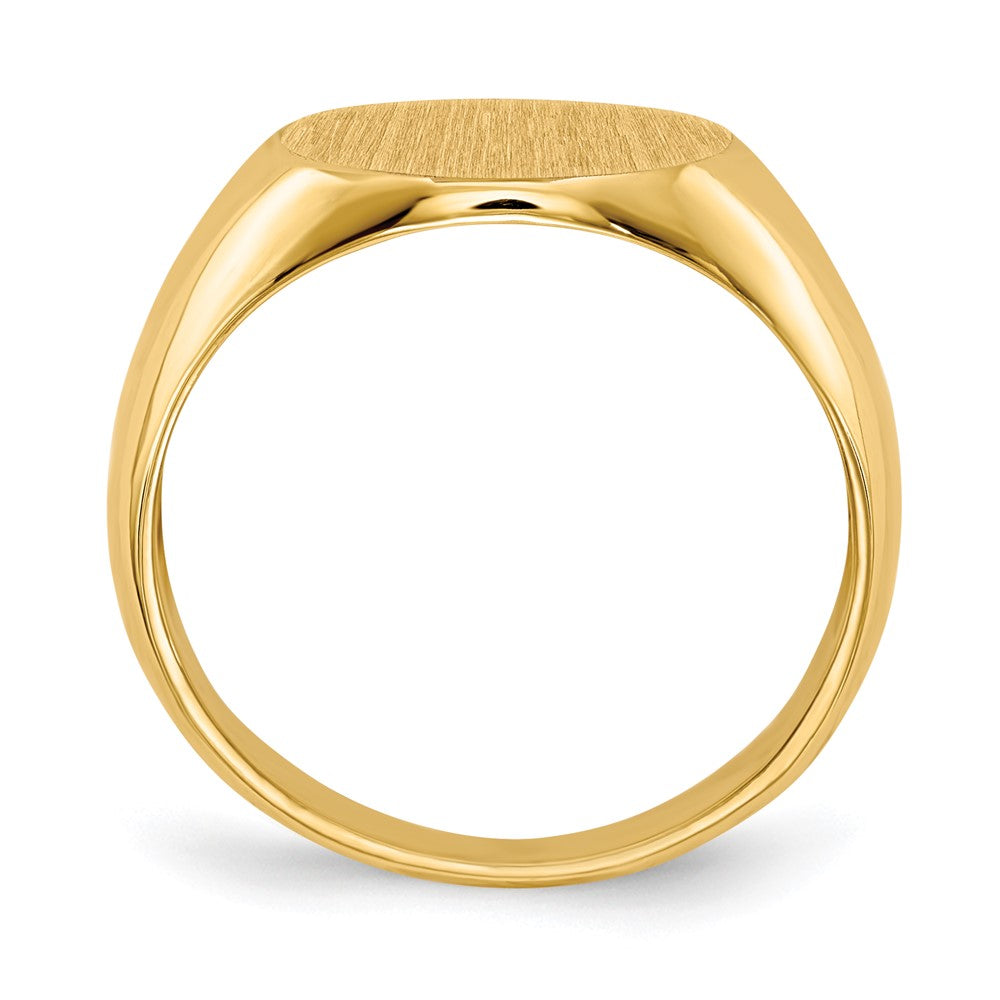 14K Yellow Gold 12.5x13.5mm Open Back Mens Signet Ring