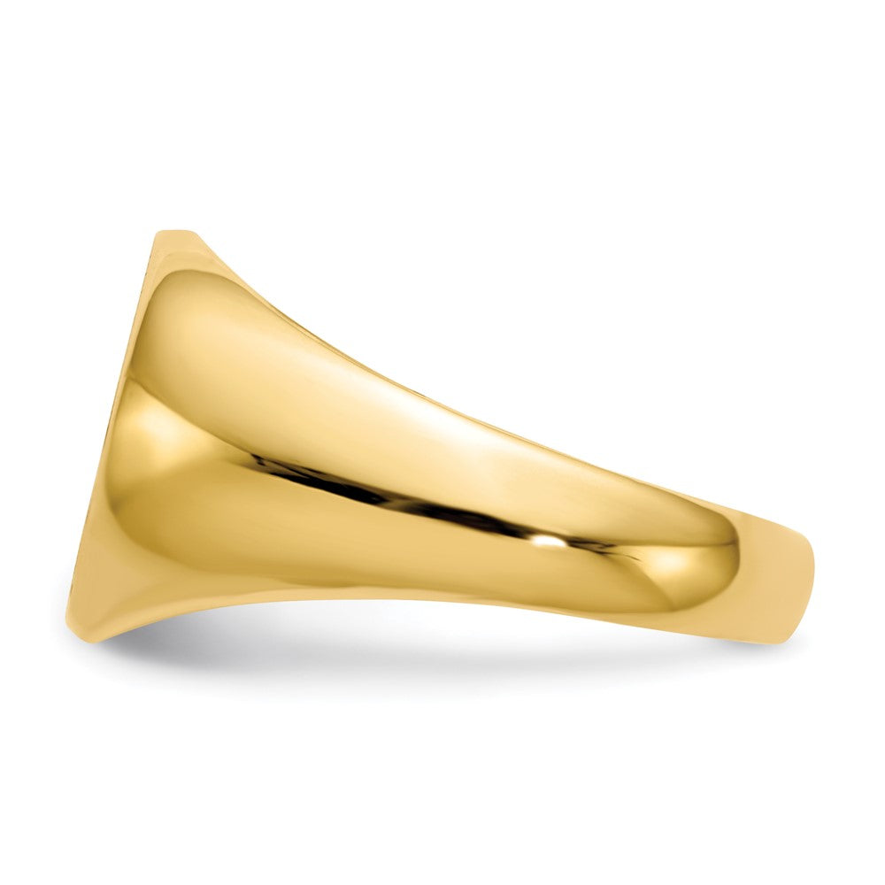 14K Yellow Gold 12.5x13.5mm Open Back Mens Signet Ring