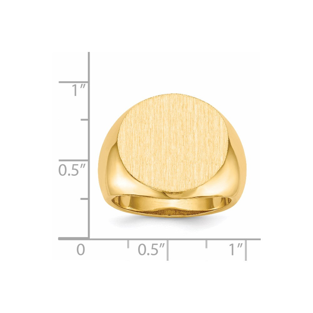 14K Yellow Gold 18.0x18.0mm Open Back Mens Signet Ring
