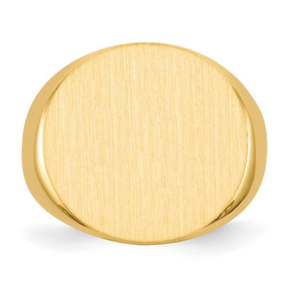 14K Yellow Gold 21.0x21.5mm Open Back Mens Signet Ring