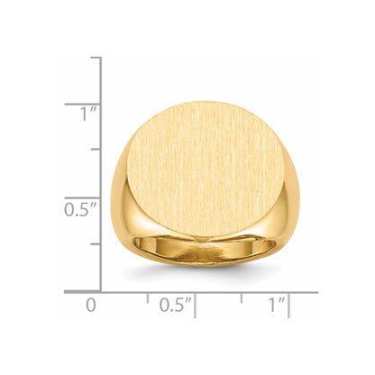 14K Yellow Gold 21.0x21.5mm Open Back Mens Signet Ring