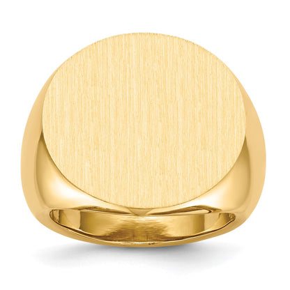 14K Yellow Gold 21.0x21.5mm Open Back Mens Signet Ring