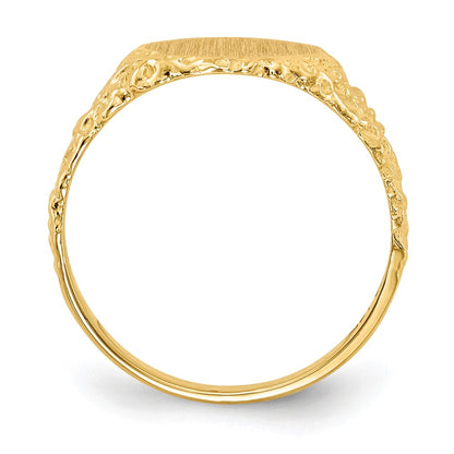 14K Yellow Gold 9.5x9.5mm Closed Back Signet Ring