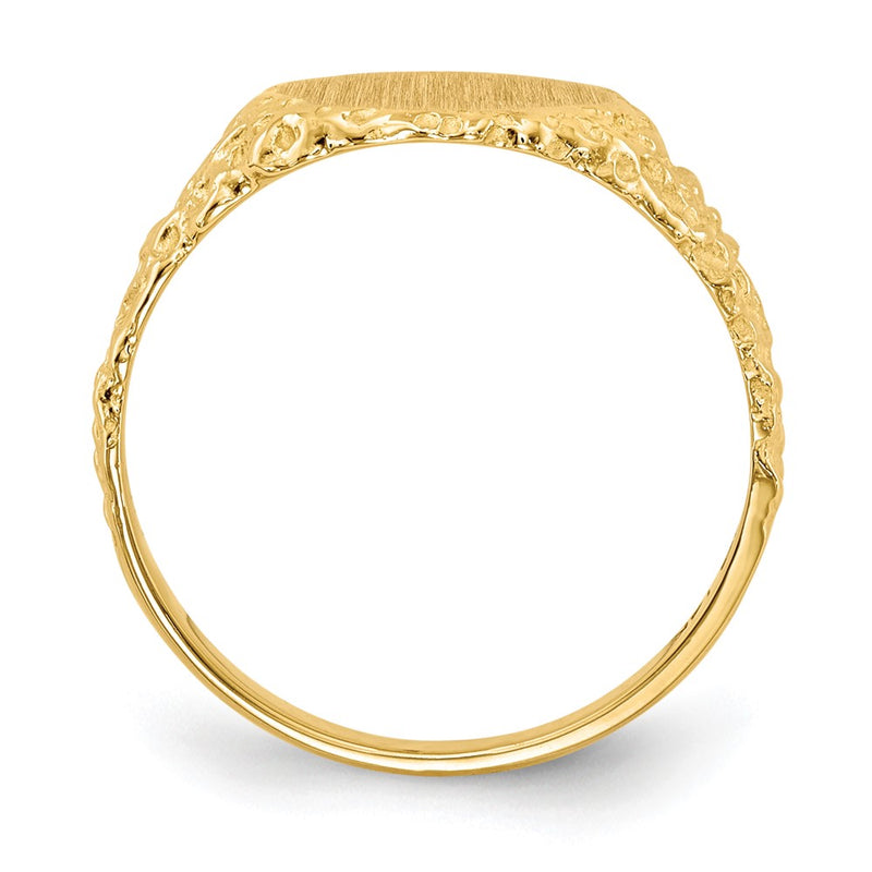 14K Yellow Gold 9.5x9.5mm Closed Back Signet Ring