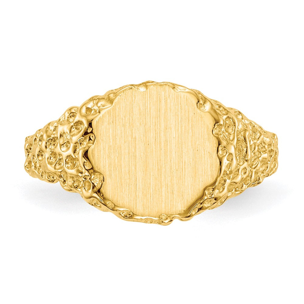 14K Yellow Gold 9.5x9.5mm Closed Back Signet Ring