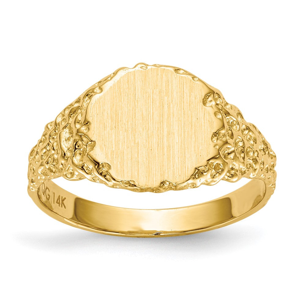 14K Yellow Gold 9.5x9.5mm Closed Back Signet Ring