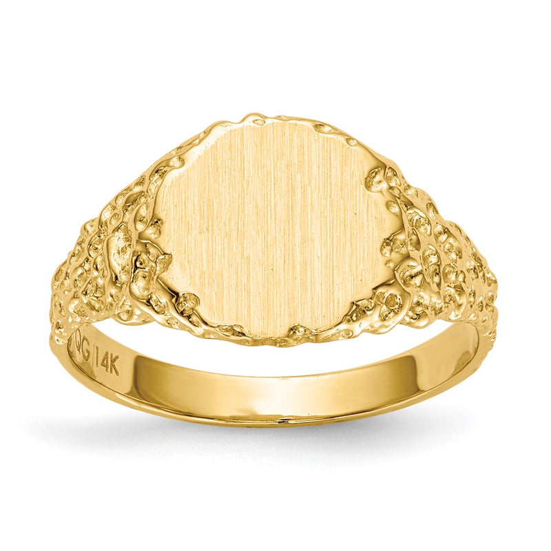 14K Yellow Gold 9.5x9.5mm Closed Back Signet Ring