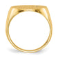 14K Yellow Gold 16.5x18.0mm Closed Back Men's A Real Diamond Signet Ring