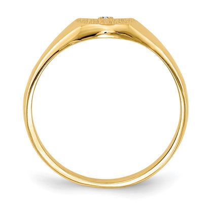 14K Yellow Gold A Real Diamond signet ring