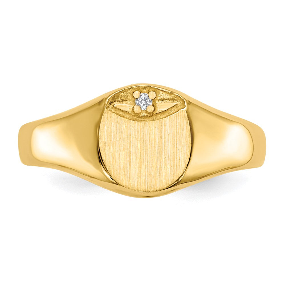 14K Yellow Gold VS Real Diamond signet ring