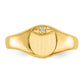 14K Yellow Gold AA Real Diamond signet ring