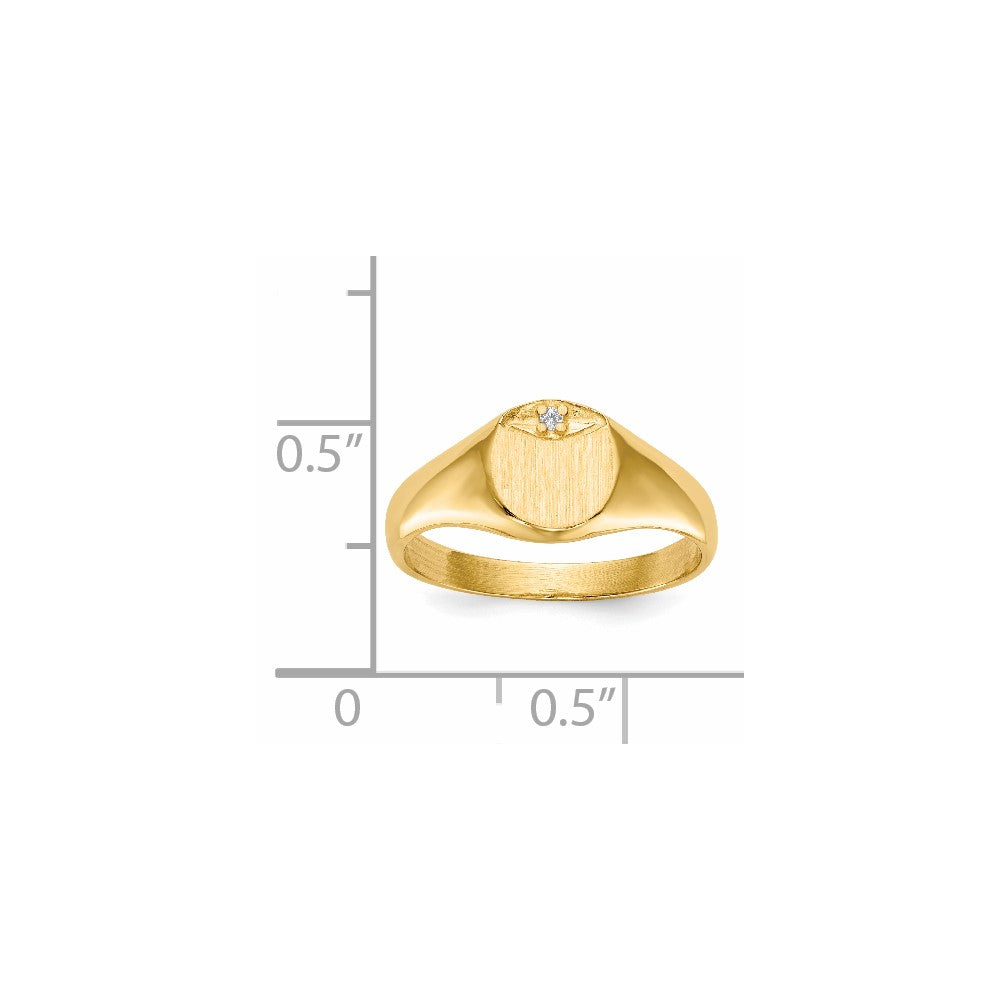 14K Yellow Gold VS Real Diamond signet ring