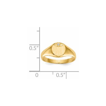 14K Yellow Gold A Real Diamond signet ring