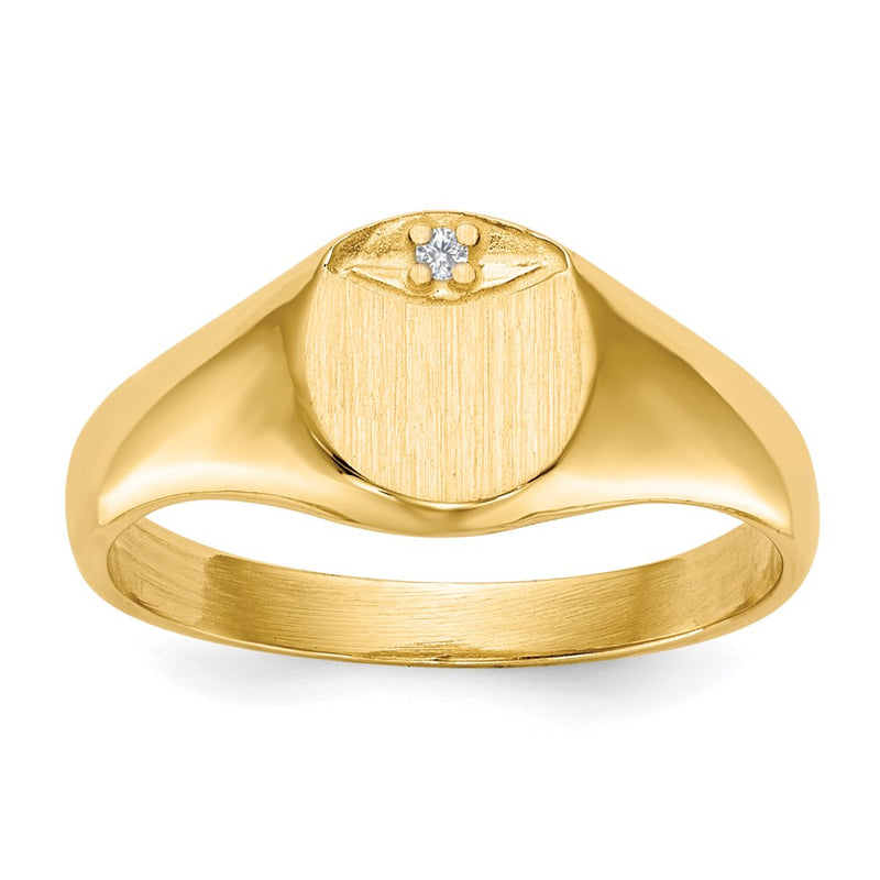 Custom Order 10K Yellow Gold A Real Diamond Signet Ring
