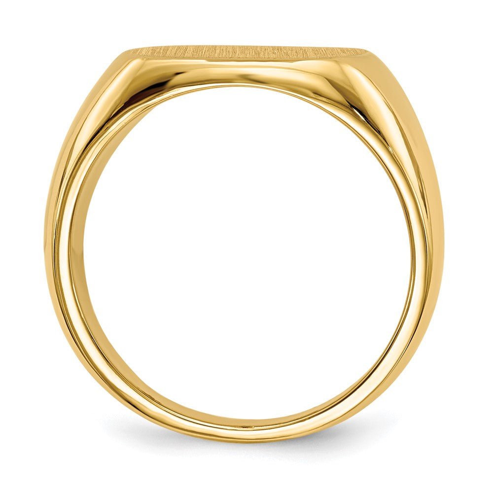 14K Yellow Gold 13.5x15.0mm Closed Back Mens Signet Ring