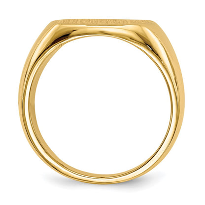 14K Yellow Gold 13.5x15.0mm Closed Back Mens Signet Ring