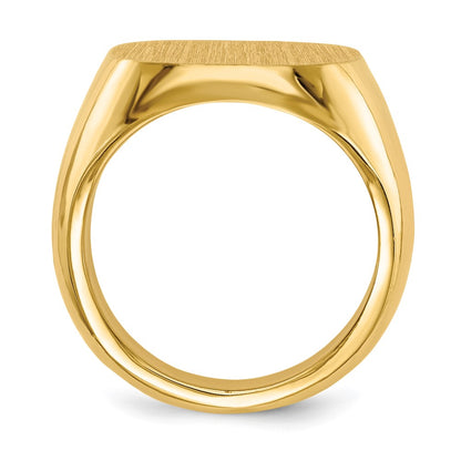 14K Yellow Gold 17.0x17.0mm Closed Back Mens Signet Ring