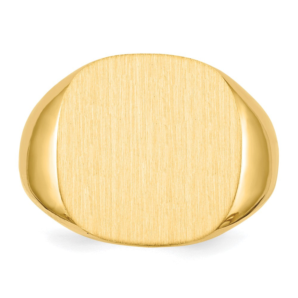 14K Yellow Gold 17.0x17.0mm Closed Back Mens Signet Ring