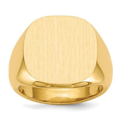 14K Yellow Gold 17.0x17.0mm Closed Back Mens Signet Ring