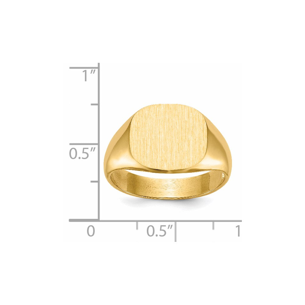 14K Yellow Gold 12.0x13.5mm Open Back Men's Signet Ring