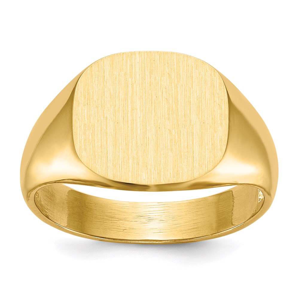 10k yellow gold 12 0x13 5mm open back mens signet ring 1rs305