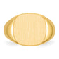 10k Yellow Gold 13.5 x15.0mm Open Back Mens Signet Ring