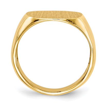 14K Yellow Gold 15.5x15.0mm Open Back Men's Signet Ring