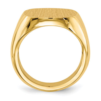 14K Yellow Gold 17.0x17.0mm Open Back Mens Signet Ring