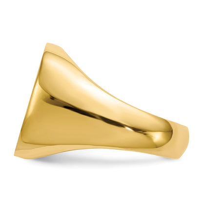 14K Yellow Gold 17.0x17.0mm Open Back Mens Signet Ring