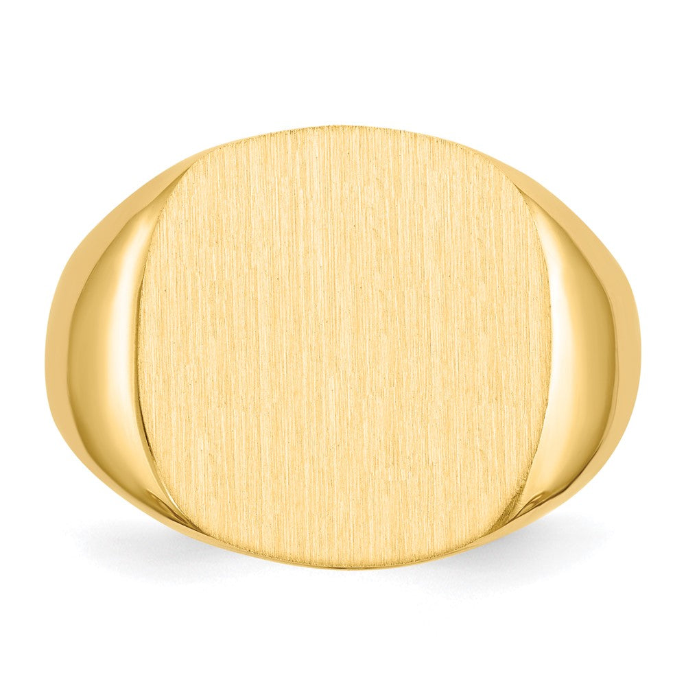 14K Yellow Gold 17.0x17.0mm Open Back Mens Signet Ring