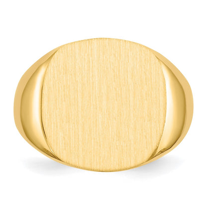 14K Yellow Gold 17.0x17.0mm Open Back Mens Signet Ring