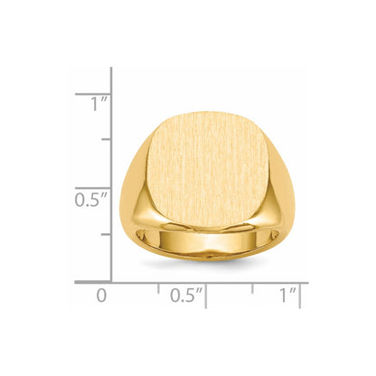 14K Yellow Gold 17.0x17.0mm Open Back Mens Signet Ring