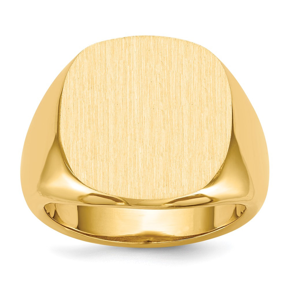14K Yellow Gold 17.0x17.0mm Open Back Mens Signet Ring