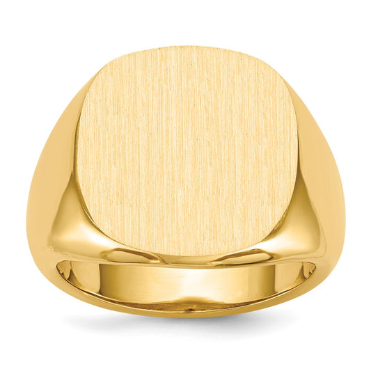 14K Yellow Gold 17.0x17.0mm Open Back Mens Signet Ring