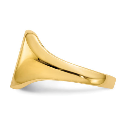14K Yellow Gold 10.0x10.0mm Closed Back Signet Ring